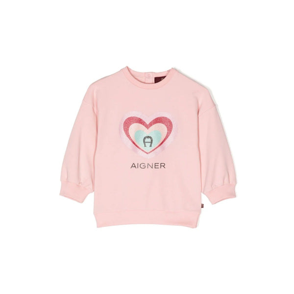 Baby Girls Pink Cotton Heart Sweatshirt