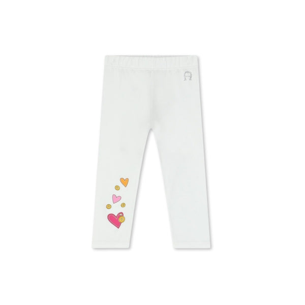 Baby Girls White Cotton leggings