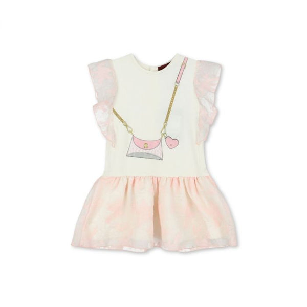 Baby Girls Ivory Logo Bag-Print Dress