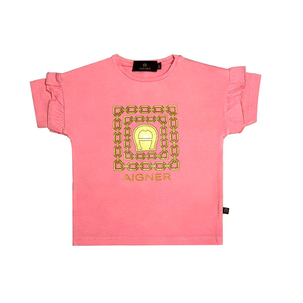 Baby Girls Pink Logo-Print T-Shirt