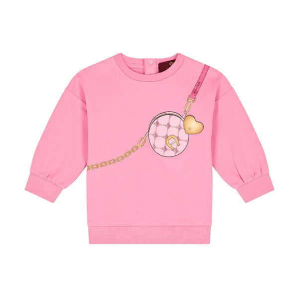 Baby Girls Pink Bag-Print Sweatshirt