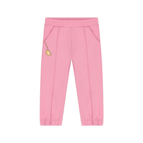 Baby Girls Pink Cotton Joggers