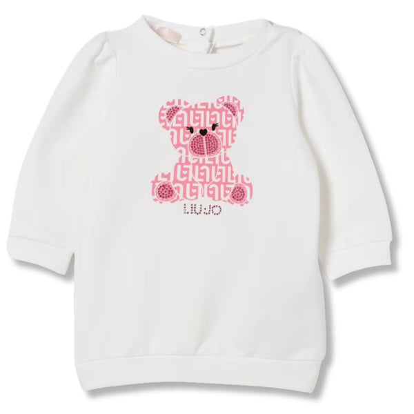 Baby Girls White Bear Logo-Print T-Shirt