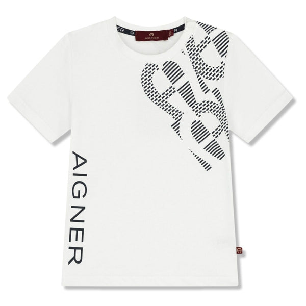 Baby Boys White Logo-Print Cotton T-Shirt