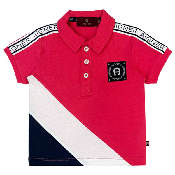 Baby Boys Pink Cotton Polo T-Shirt