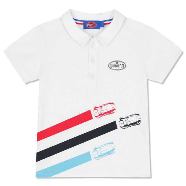 Boys White Logo-Print Polo T-Shirt
