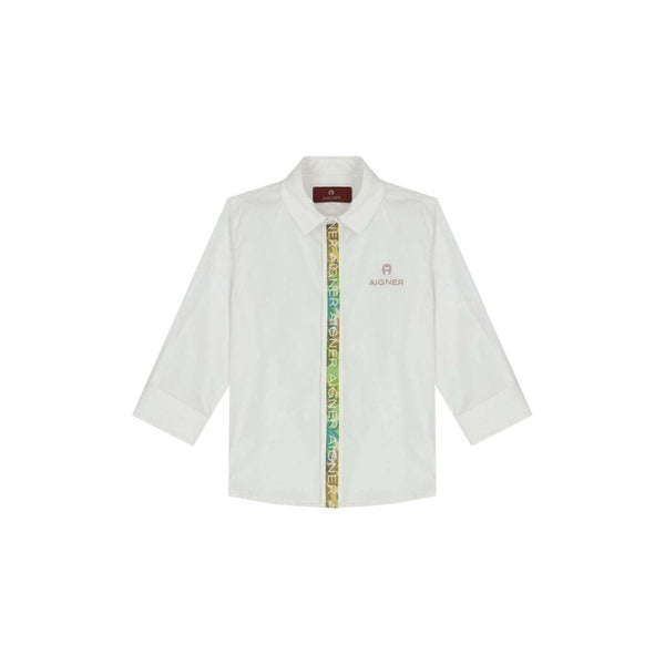 Boys White Logo Tape Shirt
