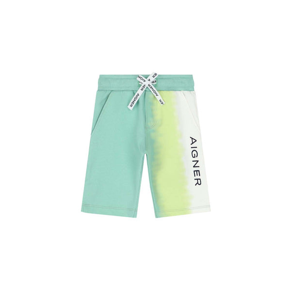 Boys Green Logo Shorts