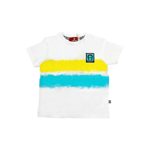Boys White Cotton Logo T-Shirt