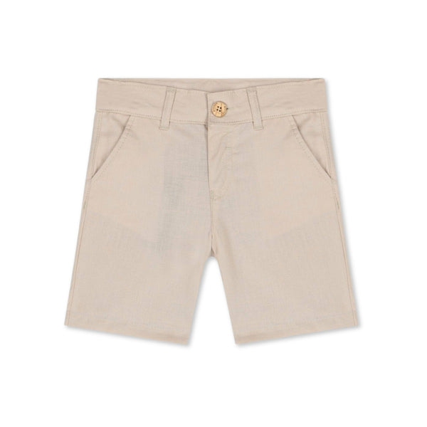 Baby Boys Beige Cotton Shorts