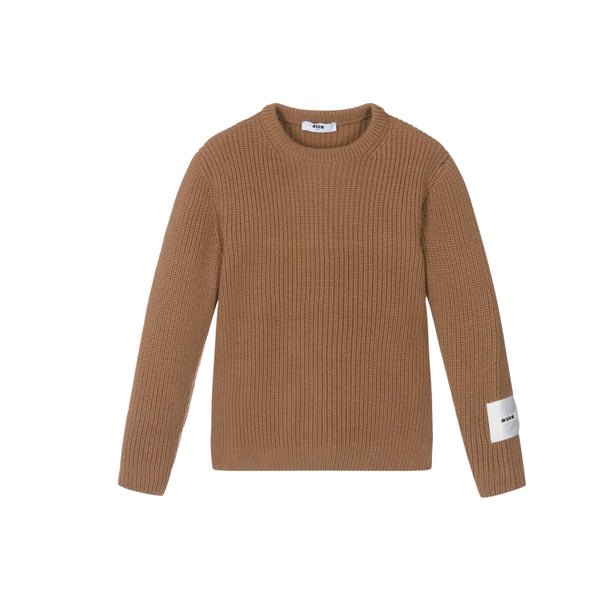 Boys Brown Wool Knit Sweater