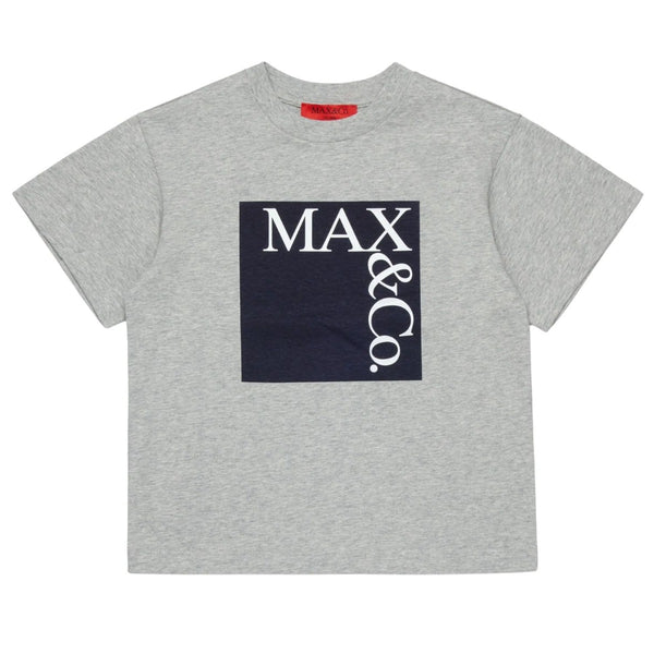 Girls Grey Logo-Print T-Shirts