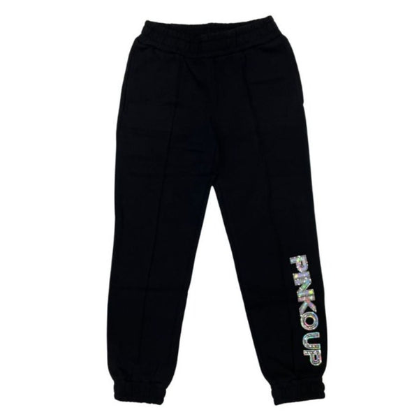 Black Logo Print Sweatpant For Girls