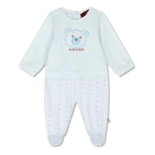 Baby Boys Blue Teddy Bear Romper