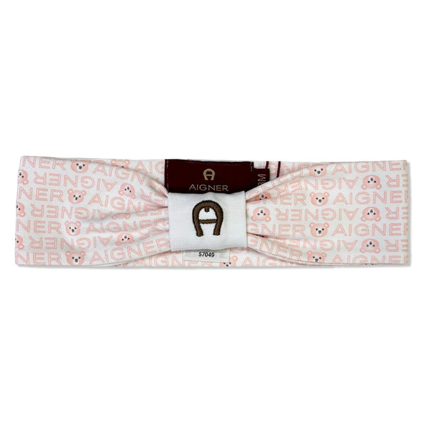 Baby Girls Pink Logo-Print Headband