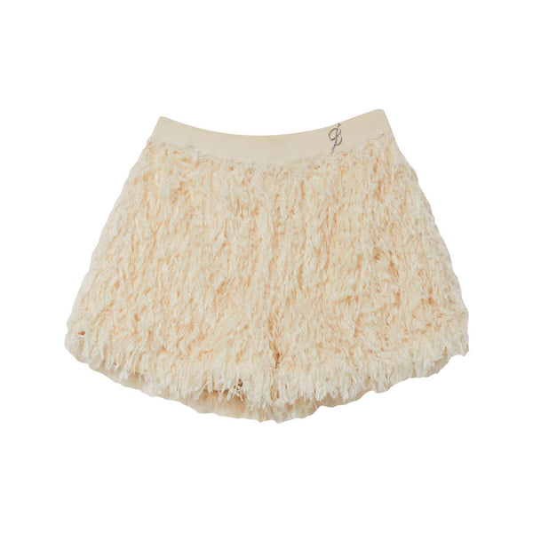 Girls Ivory Textured Fringe Skirts