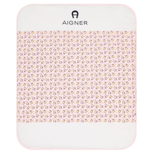 Baby Girls Pink Logo-Print Blankets