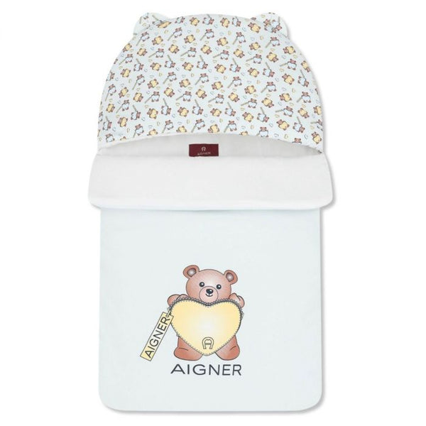 Baby Boys Blue Teddy Bear Logo Sleep Bags