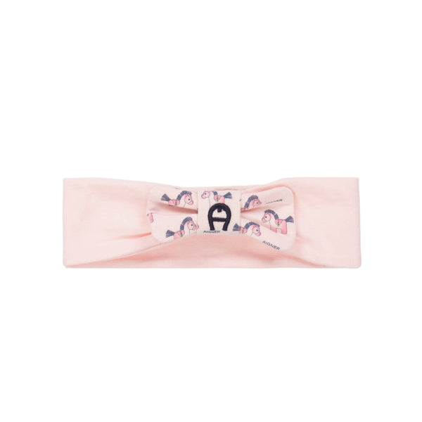 Baby Girls Pink Cotton Logo Headband