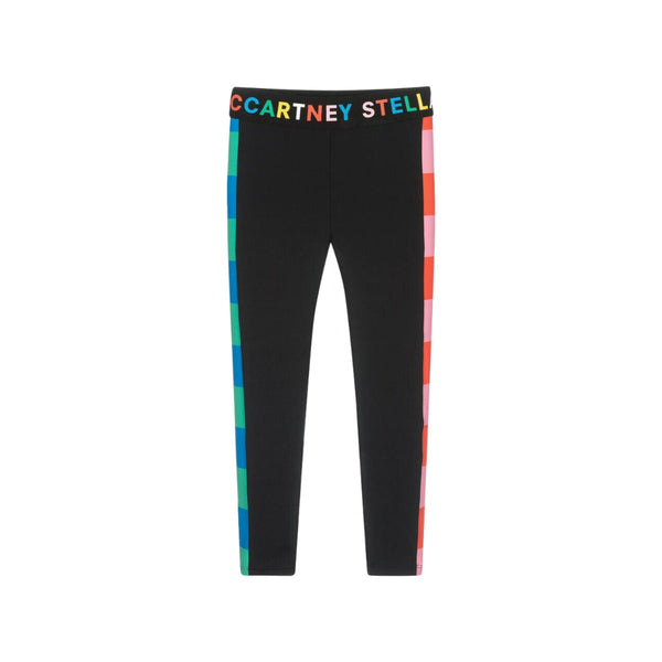 Girls Black Stripe Leggings