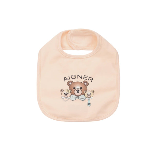 Baby Girls Pink Pima Cotton Logo Bib