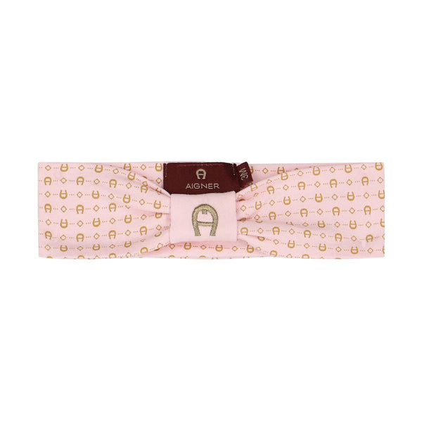 Baby Girls Pink & Gold Pima Cotton Logo Headband