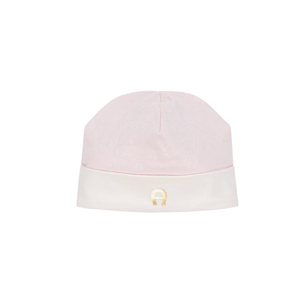 Baby Girls Pink Cotton Logo Hat