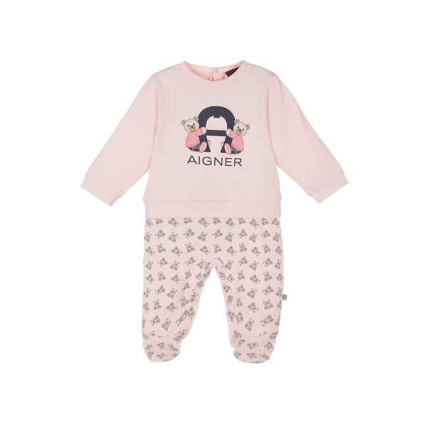 Girls Pink Pima Cotton Babygrow