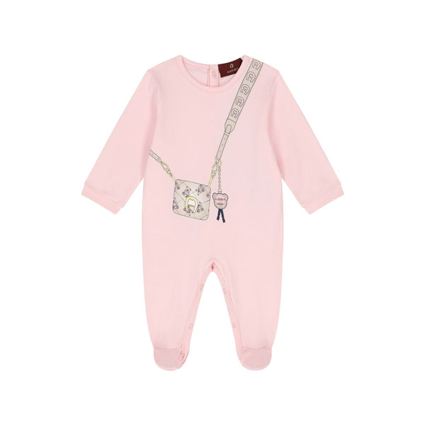 Baby Girls Pink Cotton Babygrow