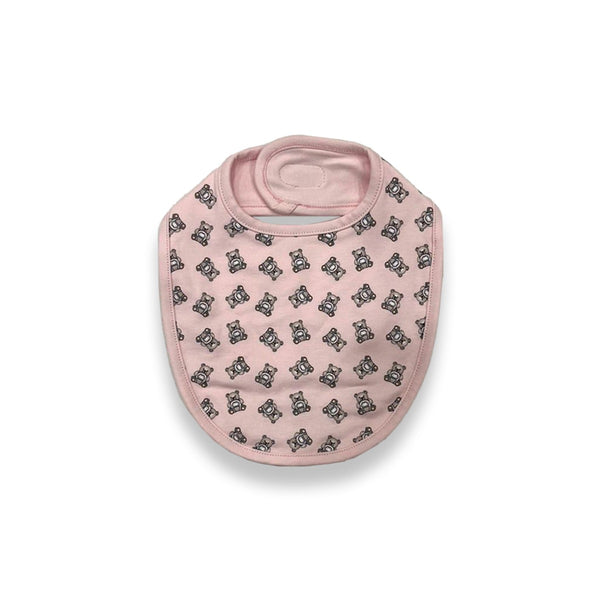 Baby Girls Pink Teddy Print Bib