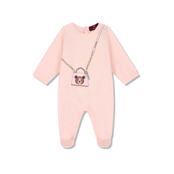 Baby Girls Pink Bag-Print Romper
