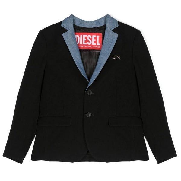 Boys Black cool wool blazer jacket