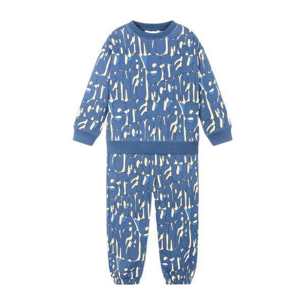 Boys Blue Logo Cotton Tracksuit