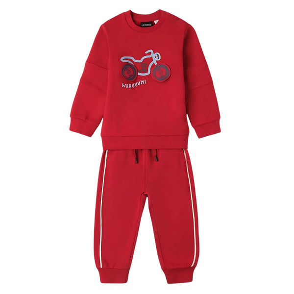Boys Red Bike-Patch Tracksuits