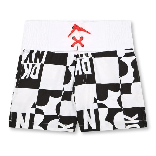 Unisex White Logo-Print Swim shorts