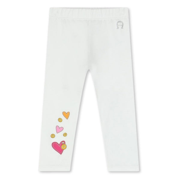 Baby Girls White Cotton leggings