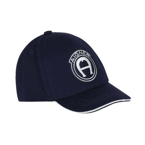 Kids  Navy Blue Embroidered Logo Cap
