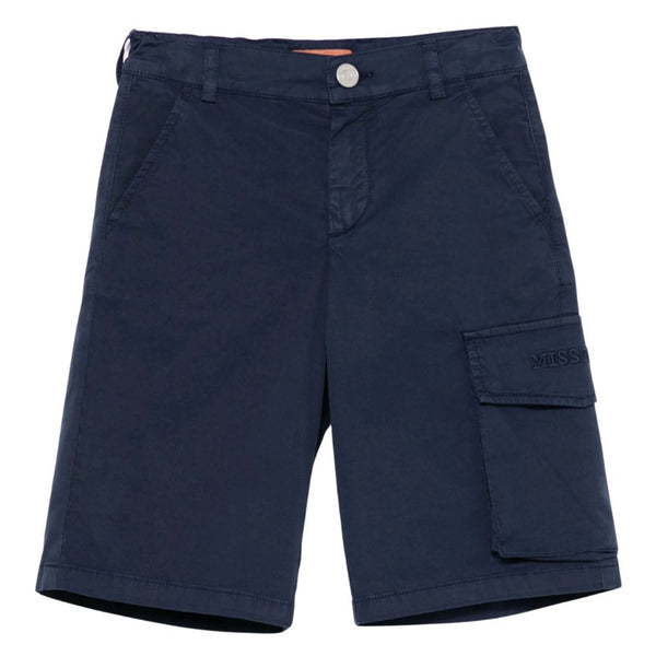 Boys Navy Blue Logo Cargo Shorts