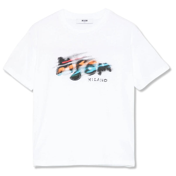 Boys White Graphic print T-shirt