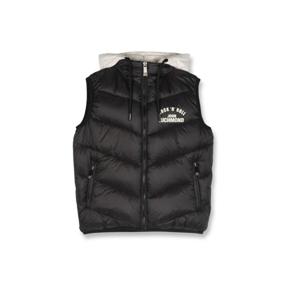 Boys Black Logo-Print Padded Gilet
