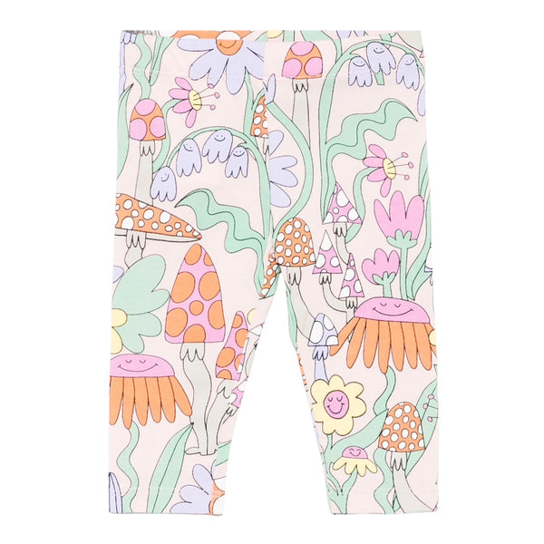 Baby Girls Pink Floral-Print Leggings