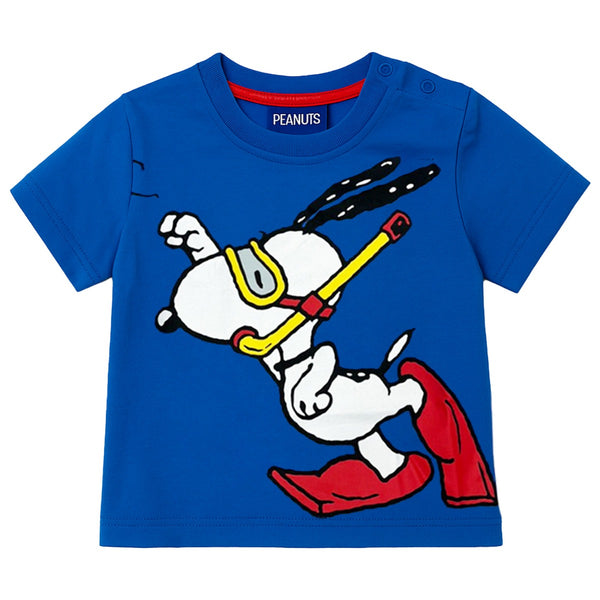 Boys Blue Graphic-Print T-Shirts