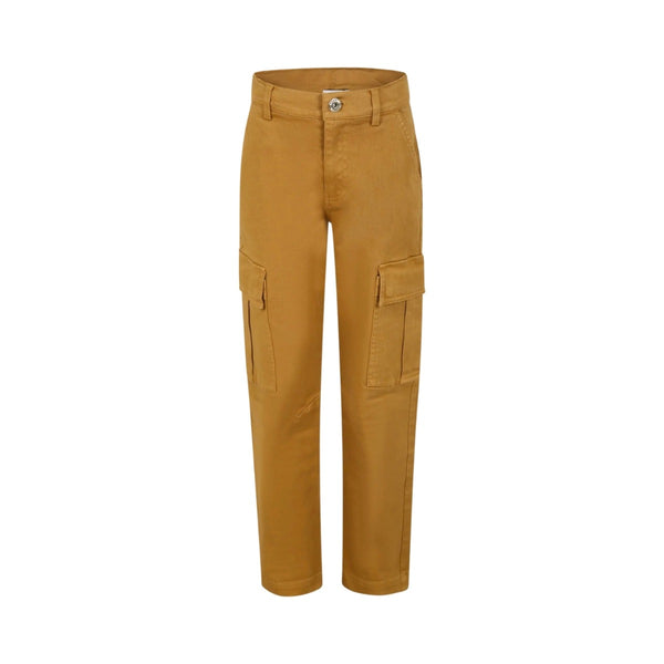 Boys Brown Logo-Tag Cargo Trousers