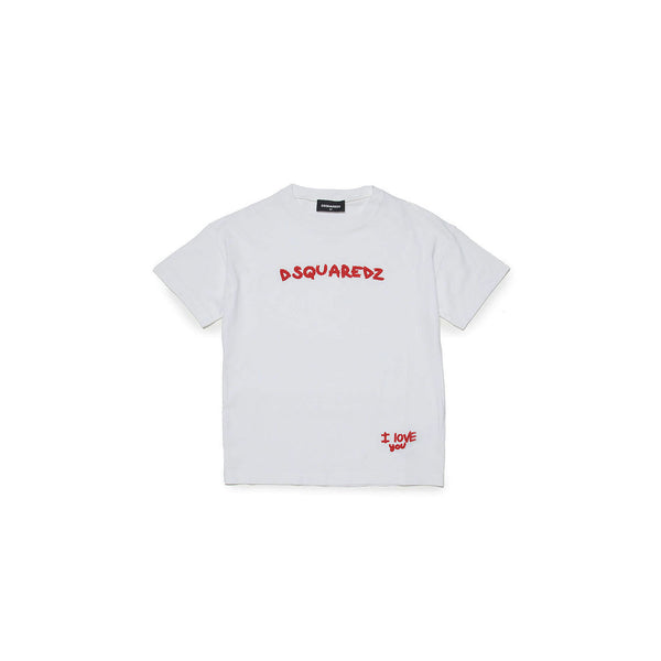 Girls White Logo Print T-Shirt