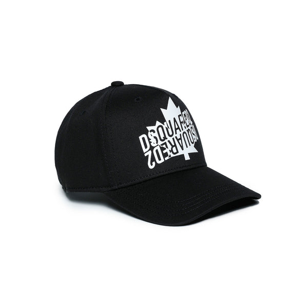 Kids Black Logo Print Cap