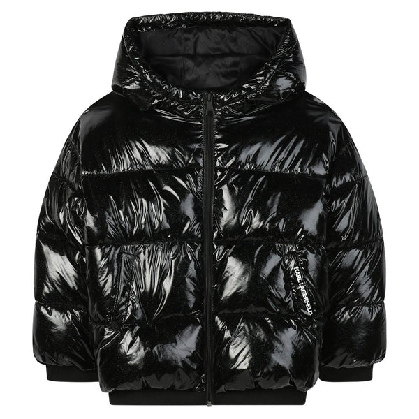 Girls Black Puffer Jackets