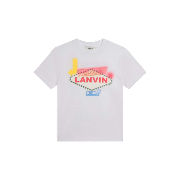 Boys White Logo Print T-Shirt