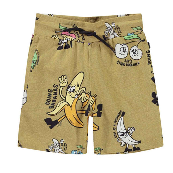 Girl Cartoon Print Drawstring Cotton Shorts