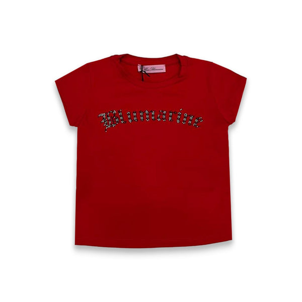 Girls Red Logo-Embellished T-shirt
