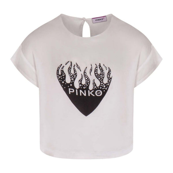 Girls White Lustering Jersey T-Shirt